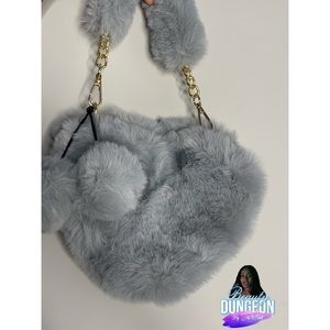 Gray Fluffy bag & matching headband